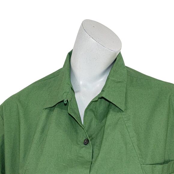 Khadi & Co Bess Nielsen Long Sleeve Button up Blouse in Green Women's Size L - Picture 11 of 12